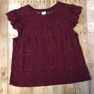 Maroon Lace Blouse